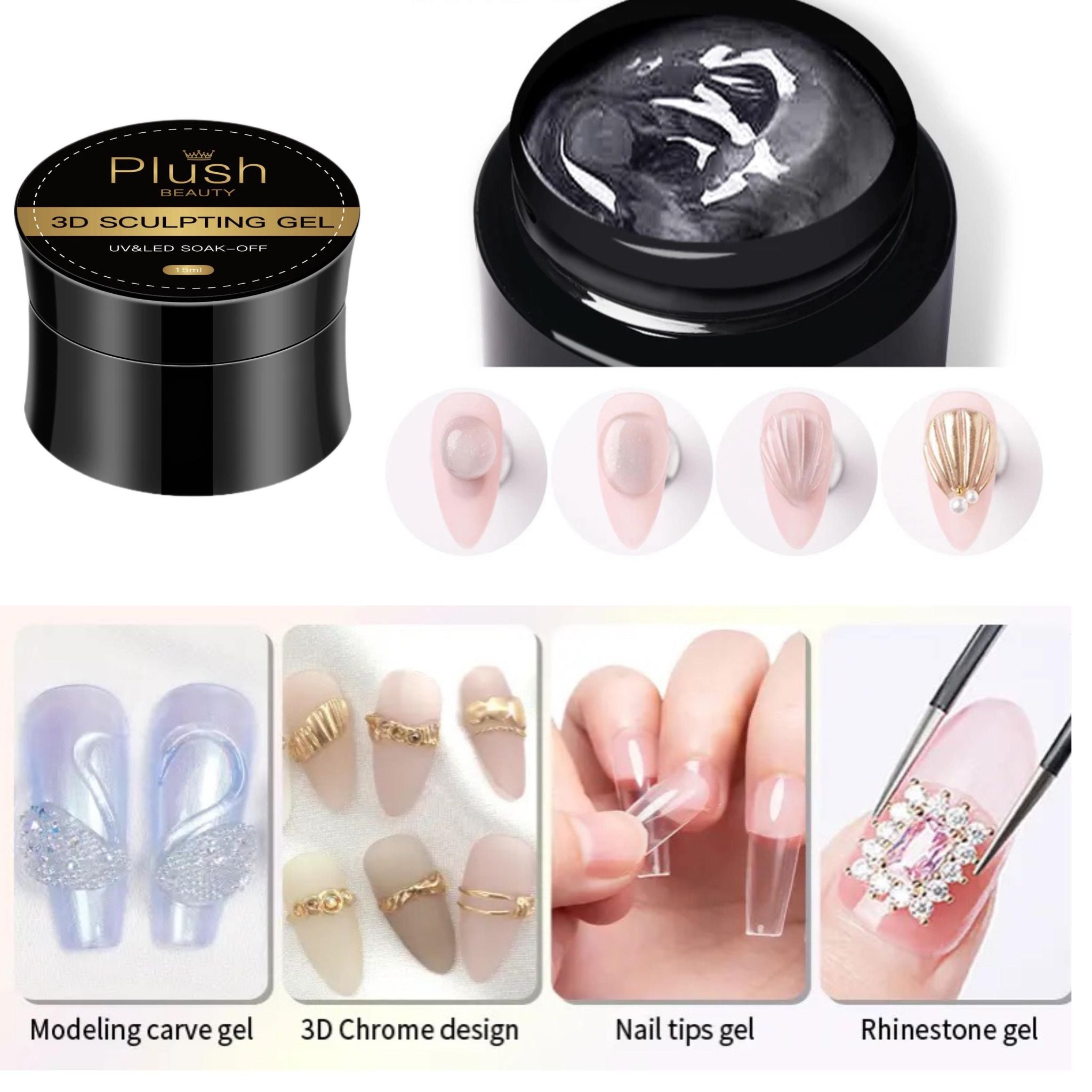 Daily Charme 3D Gummy Gelly  Clear Sculpting Gel for Nail Art