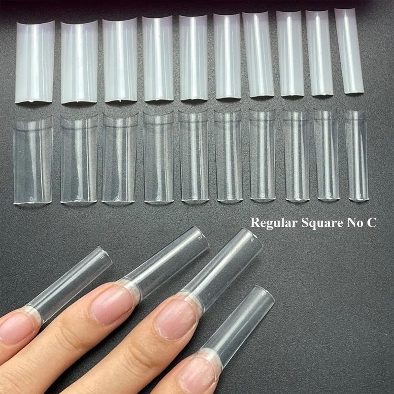 500Pcs/Bag Medium Square No C Curve Nail Tips