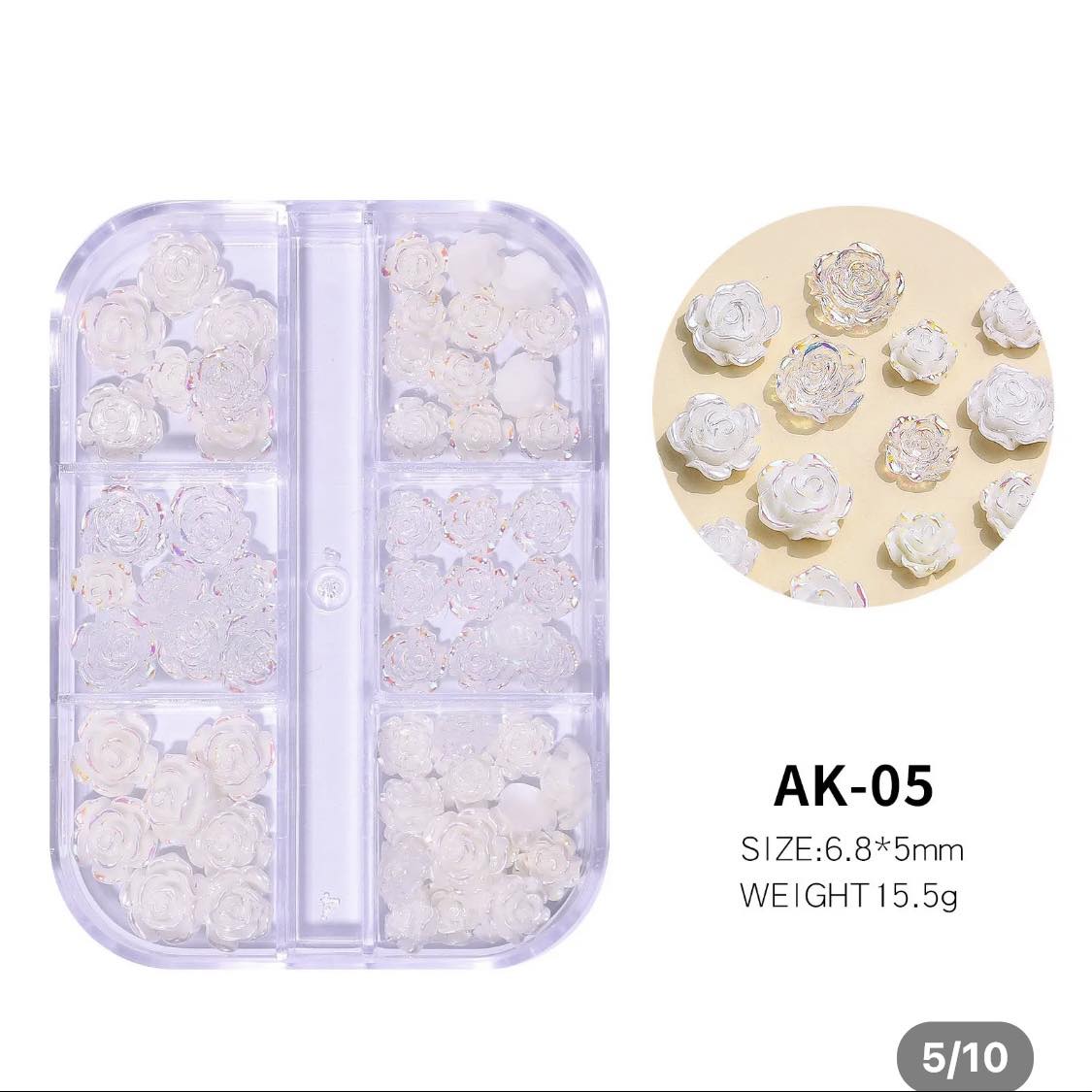 3D RESIN FLOWERS NAILS ART /AK005