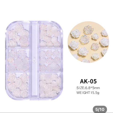 3D RESIN FLOWERS NAILS ART /AK005