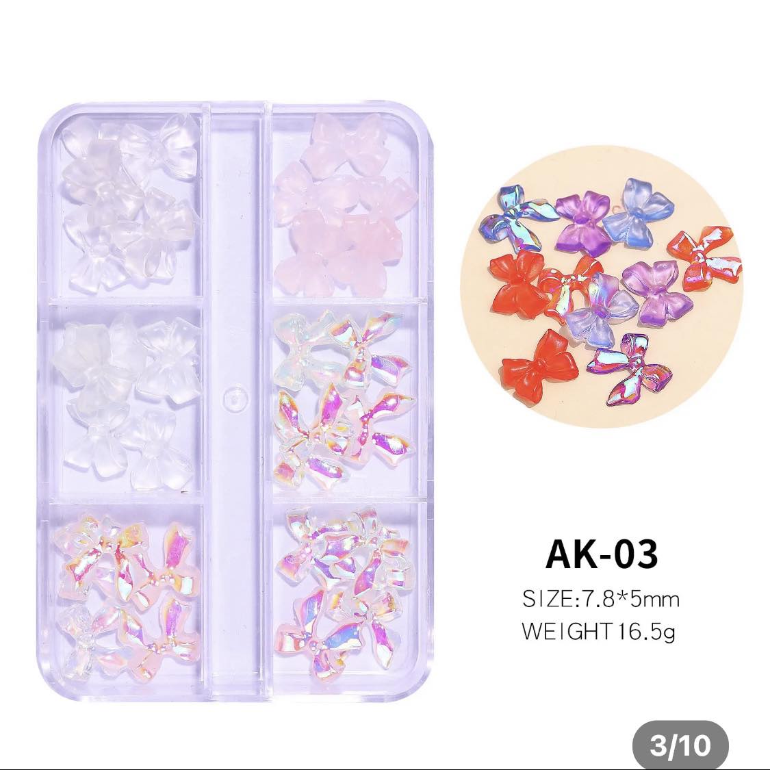 3D RESIN BOW TIES NAIL ART /AK03