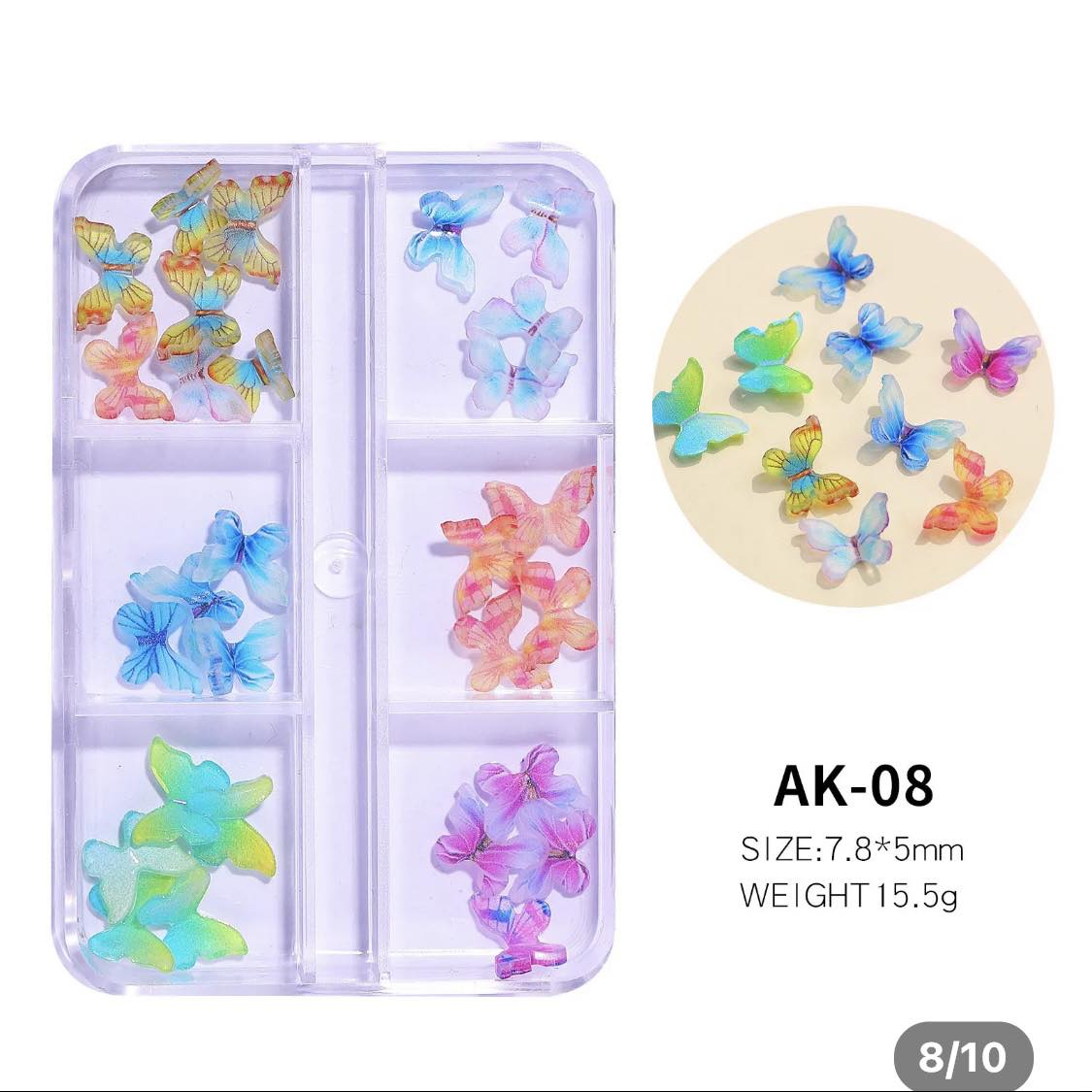 3D RESIN BUTTERFLY NAILS ART /AK08