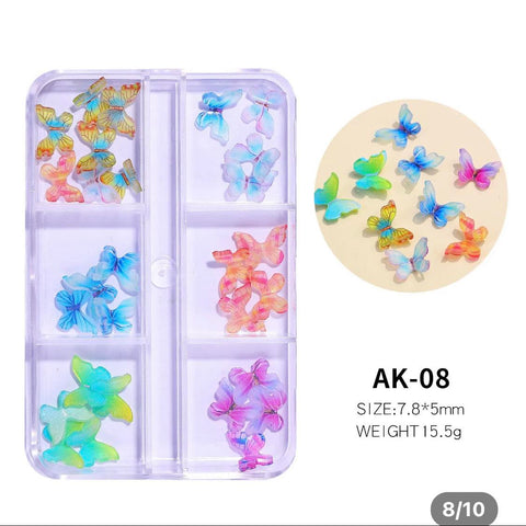 3D RESIN BUTTERFLY NAILS ART /AK08