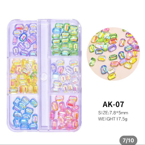 3D RESIN SQUARE CRYSTAL NAILS ART /AK07