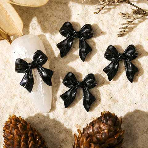 5PCS BOWS CHARM/BLACK