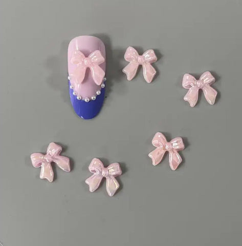 5PCS MERMAID BOWS CHARM/PINK