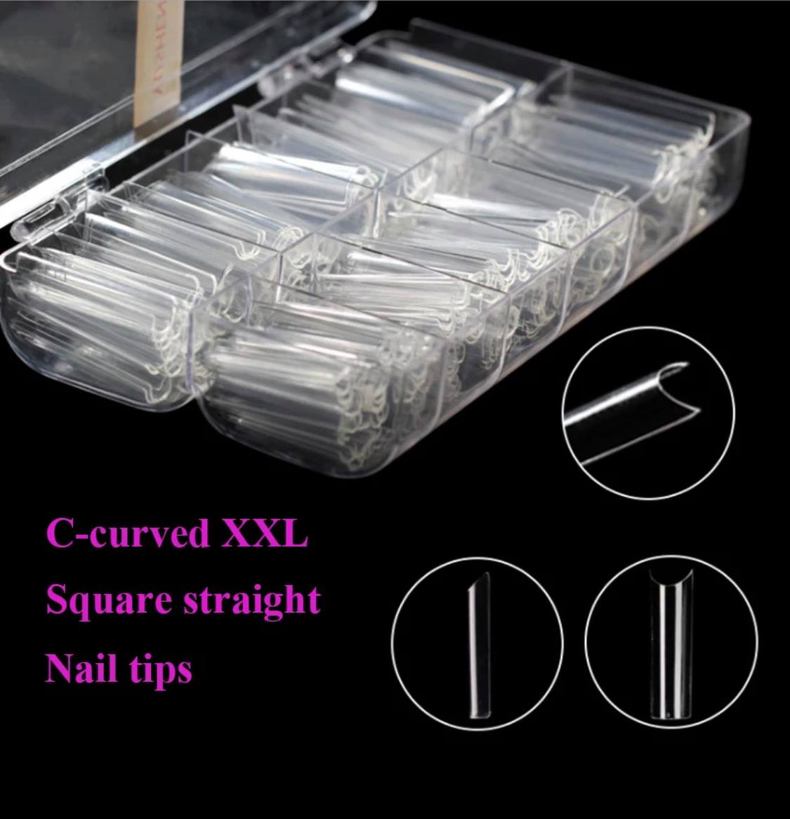 500pcs XXL Square Tips C Curve