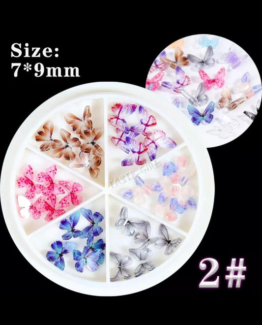 3D Colorful Butterfly Charm Nail Art 02