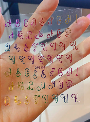 Rainbow Letter Nail Stickers DP3102