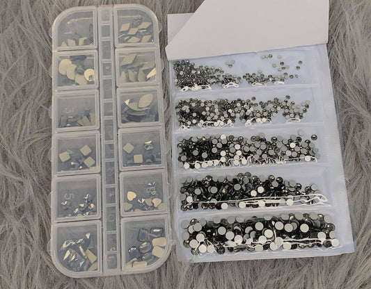 Fancy Shape Glass Flatback Rhinestones For Nail - Black