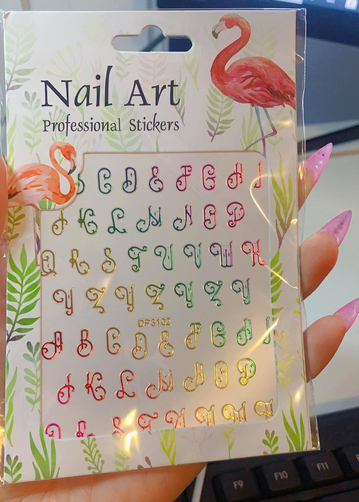Rainbow Letter Nail Stickers DP3102
