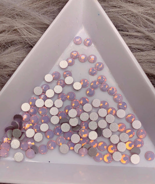 6 Grids In 1Box Mixed Size Crystal 3D Flat Back Nail Art Diamond Gem Shinny #19 Pink Opal
