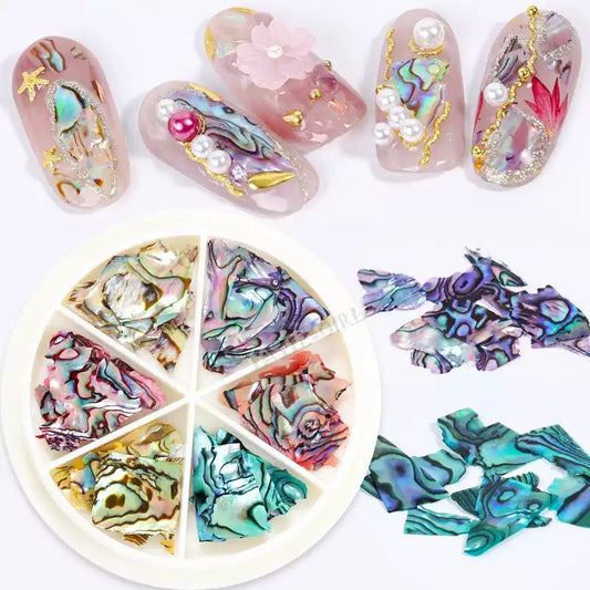 3D Color - changing Abalone Natural Sea Shell Nail Art