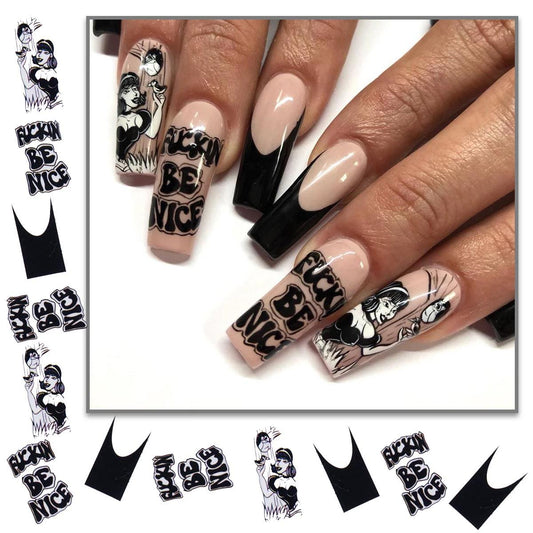 HOT GIRL FRENCH  NAIL DECALS SET  ST111