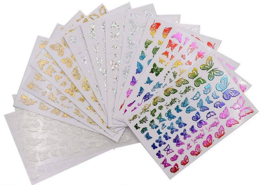16 Sheets/Pack Mixed Design 3D Butterfly Stickers