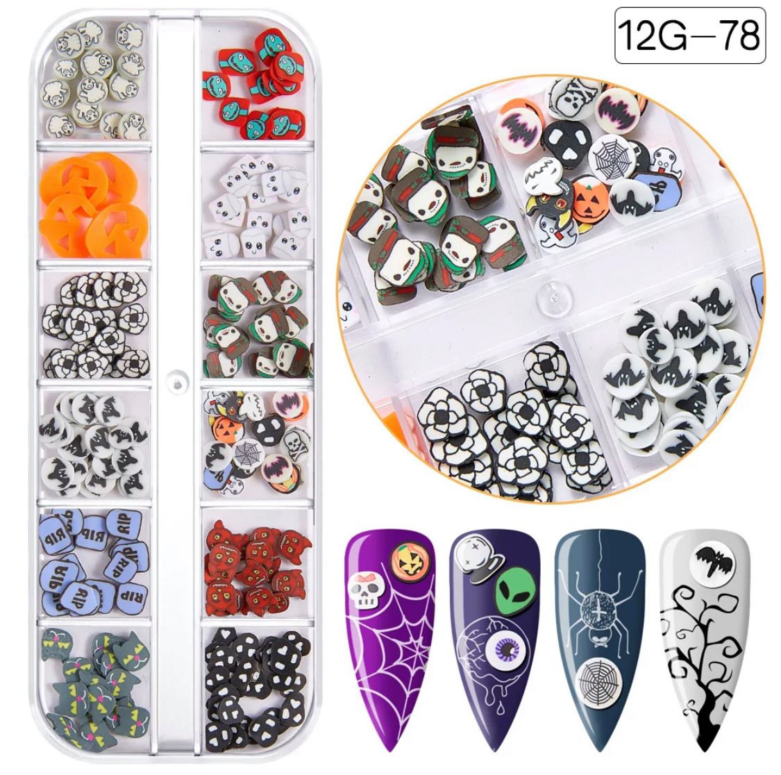 Halloween Mixed Clay Nail Art 12G-78