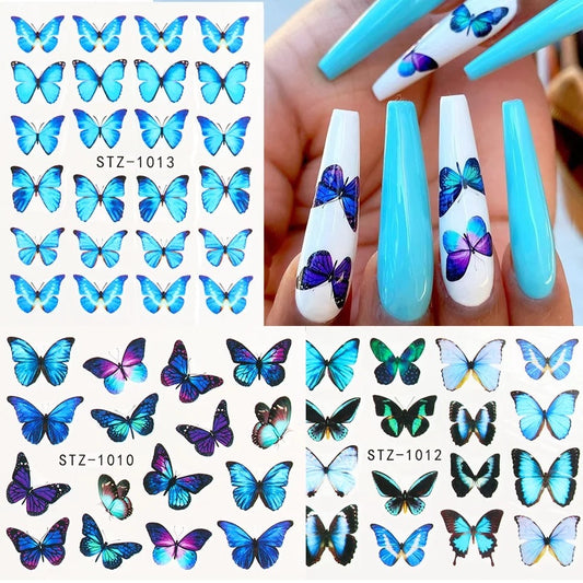 4Pcs Butterfly Nail Stickers Water Transfer/ST1013