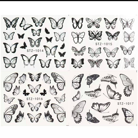 4Pcs Butterfly Nail Stickers Water Transfer/ST1015