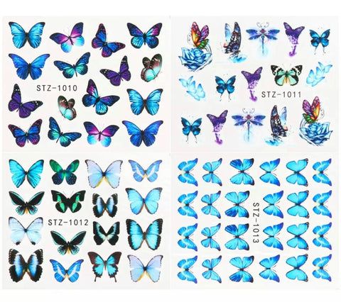 4Pcs Butterfly Nail Stickers Water Transfer/ST1013