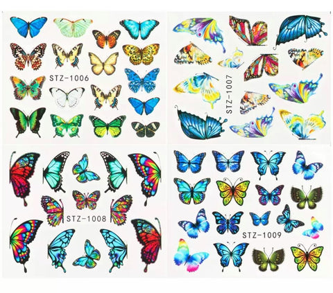 4Pcs Butterfly Nail Stickers Water Transfer/ST1008