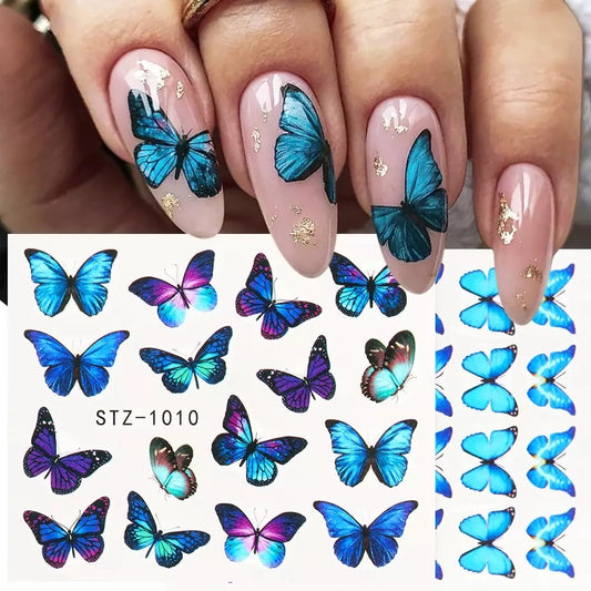 4Pcs Butterfly Nail Stickers Water Transfer/ST1013