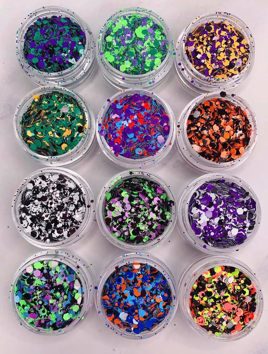 12pcs Halloween Clolection Nail Glitter