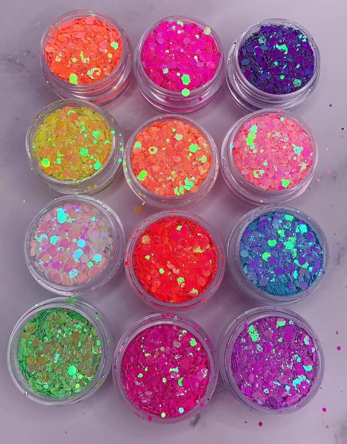 12pcs Opal Chunky Nail Glitter