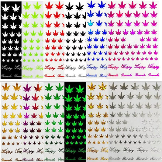 12PCS Weed Leaf Stickers