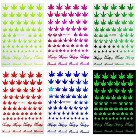 12PCS Weed Leaf Stickers