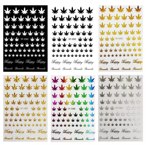 12PCS Weed Leaf Stickers