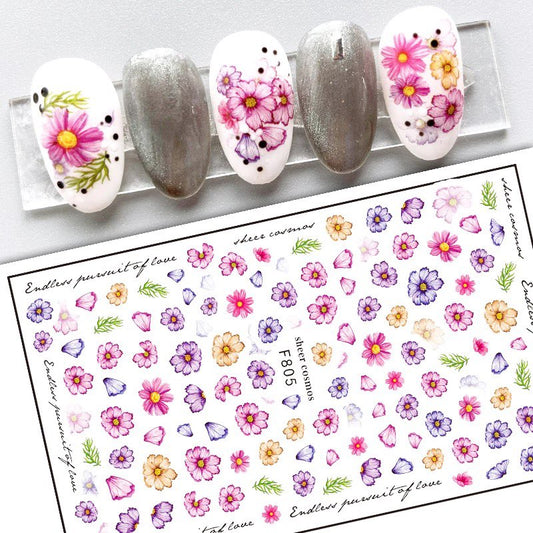 Flowers Nail Stickers F805