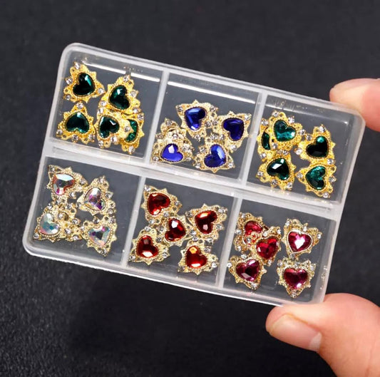 Diamond Nail Charms Love Heart /30pcs