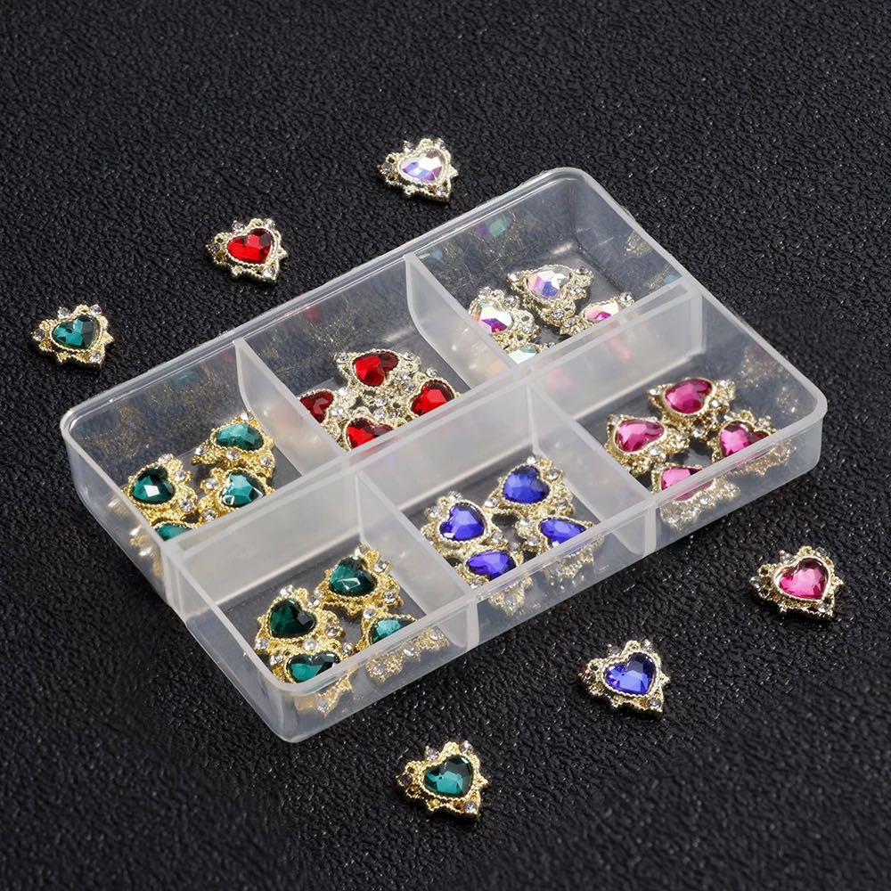 Diamond Nail Charms Love Heart /30pcs