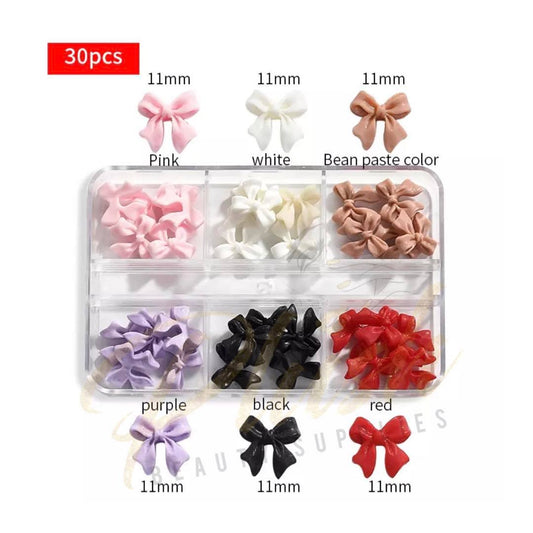 3D FROSTED CANDY COLOR BOWKNOT /30PCS