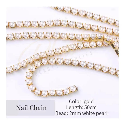 NAIL CHAIN /PEARL GOLD