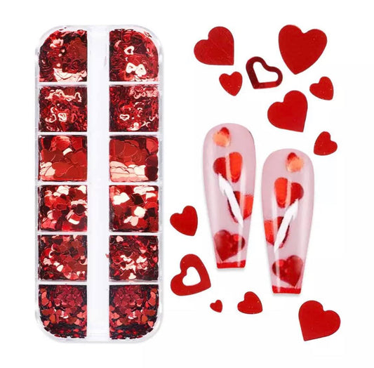 12 Grids Red Valentine's Love Heart