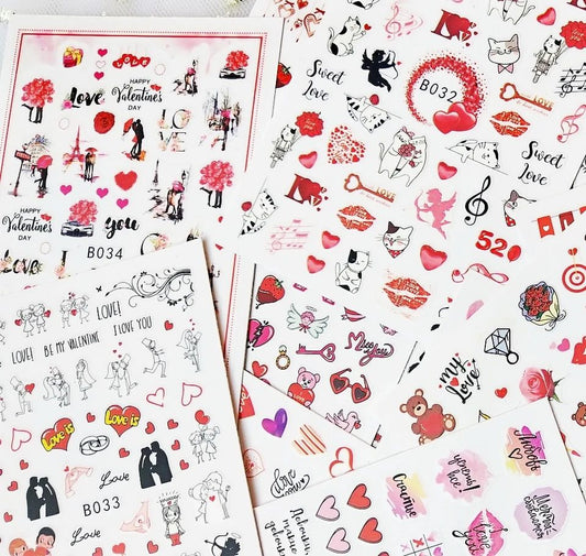 12PCS Valentines Love Heart Stickers