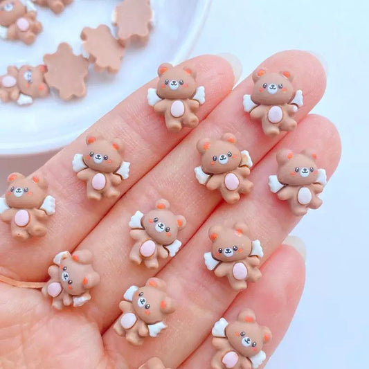 5PCS MINI WINGED BEAR CHARMS