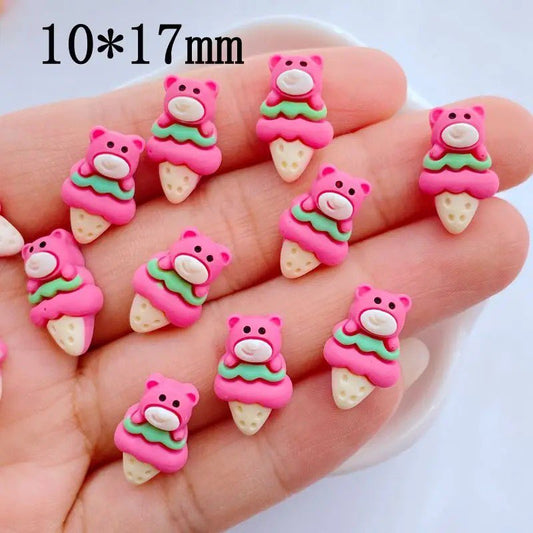 5PCS MINI BEAR ICE CREAM CHARMS