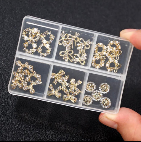 Diamond Nail Charms Bow 2 /30pcs