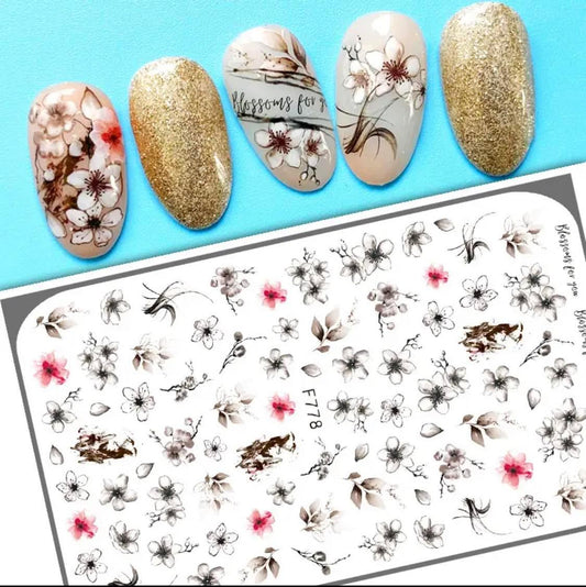 Flower Nail Stickers F778