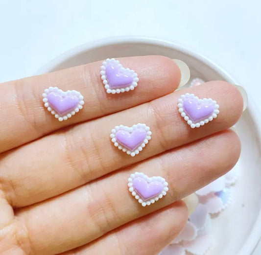 5PCS MINI BRIGHT HEART CHARMS