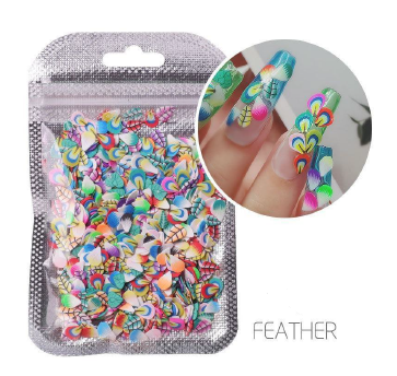 Feather Clay Nail Art